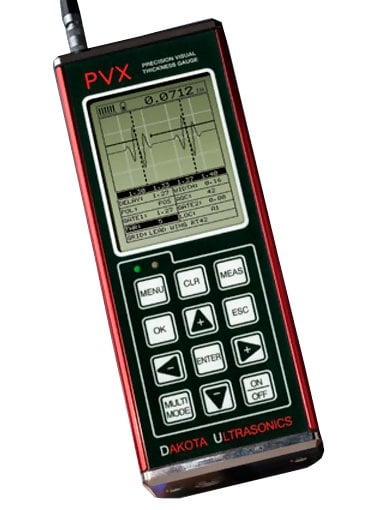 PVX Precision Ultrasonic A-scan Thickness Gauge Z-157-0004 includes 10MHz Pencil Probe, Dakota Ultrasonics