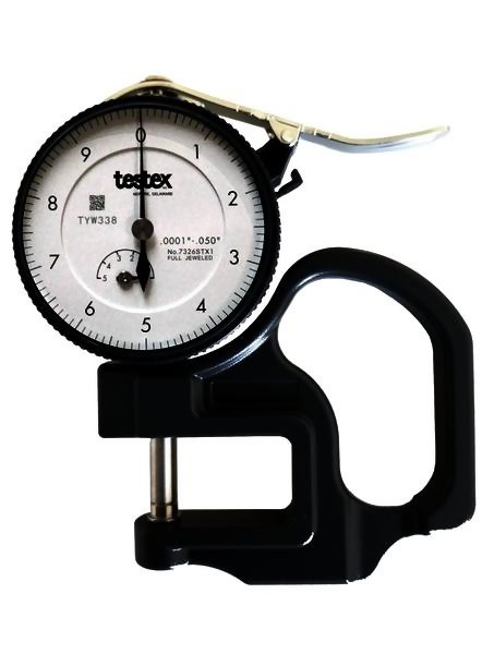 Thickness Gauge 0-20x0.1mm Range Flat Anvil Round Dial Indicator Aluminum Alloy for Measuring Paper Film and Leather 