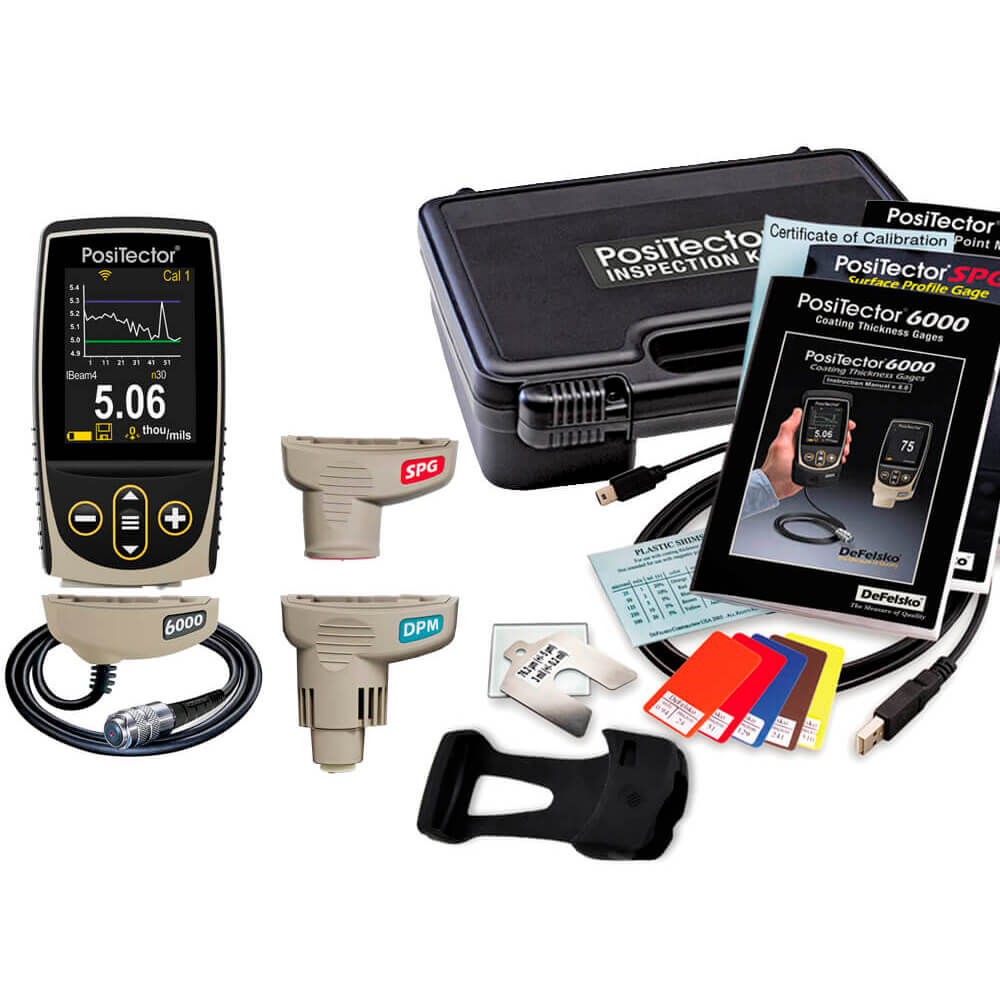 DeFelsko KITFS3 PosiTector Inspection Kit FS3 Advanced Body, 6000-FS Coating Thickness, DPM & SPG Probes
