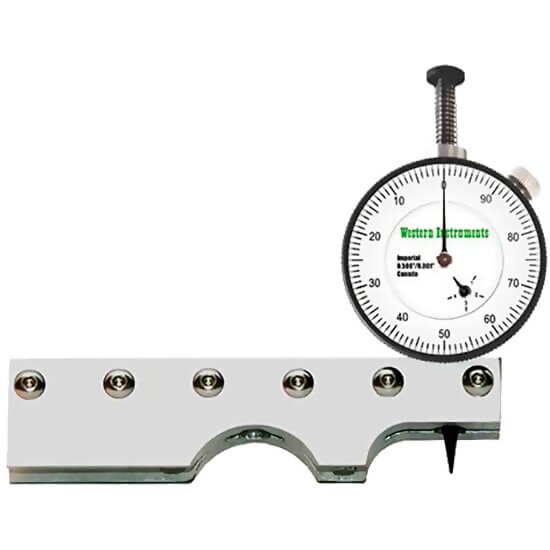 Reversible Range: 0.0-0.5 Dial Diameter: 1.4 Western Instruments N88-4-I Pocket Pit Gauge with Inch Dial Indicator Dual Edge Blade Resolution: 0.001 Long and Spot Base 1.5 38mm 