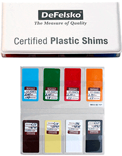 DeFelsko STDCSS Certified Plastic Shims set of 8 with Certificate 