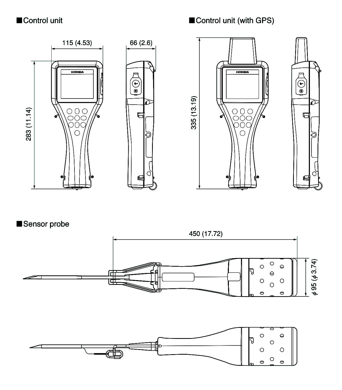 LED Lamp Source, 30 deg. angle Turbidity Depth GPS Horiba U52G2