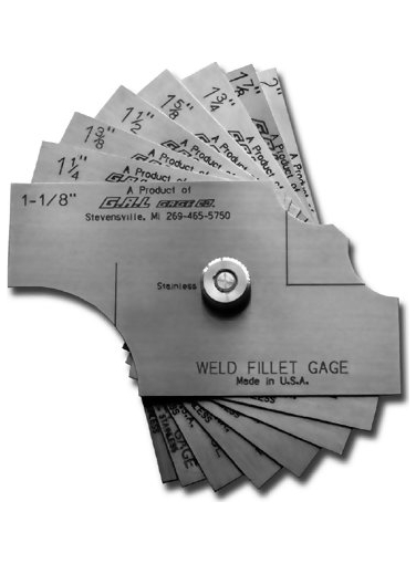 G.A.L. Gage Co. Cat # 81 8-Piece Fillet Weld Gauge Set (1-1/8in to 2in) GAL-81, Inch
