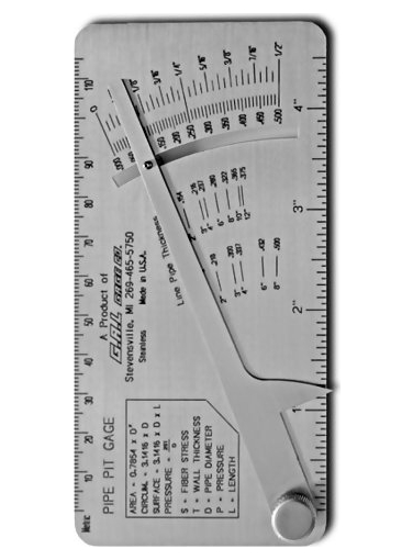 G.A.L. Gage Co. Cat # 17 Pipe Pit Gauge GAL-17