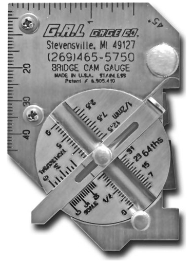 G.A.L. Gage Co. Cat # 4a Pocket Bridge Cam Gauge GAL-4a, Inch & Metric