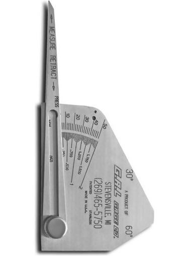 G.A.L. Gage Co. Cat # 9c Skew-T Fillet Weld Gauge with Calculator GAL-9c