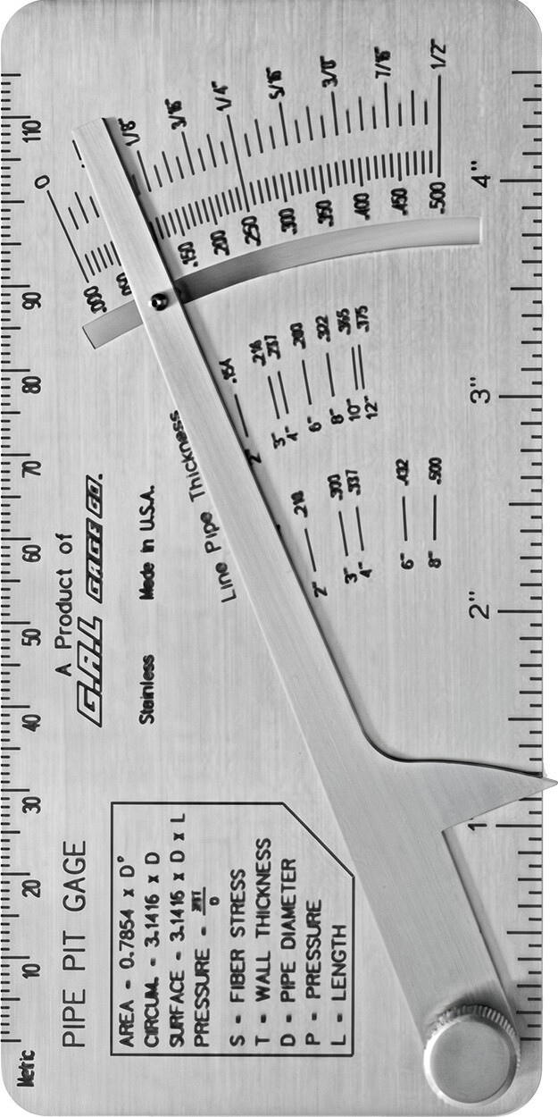 G.A.L. Gage Co. Cat # 17 Pipe Pit Gauge GAL-17