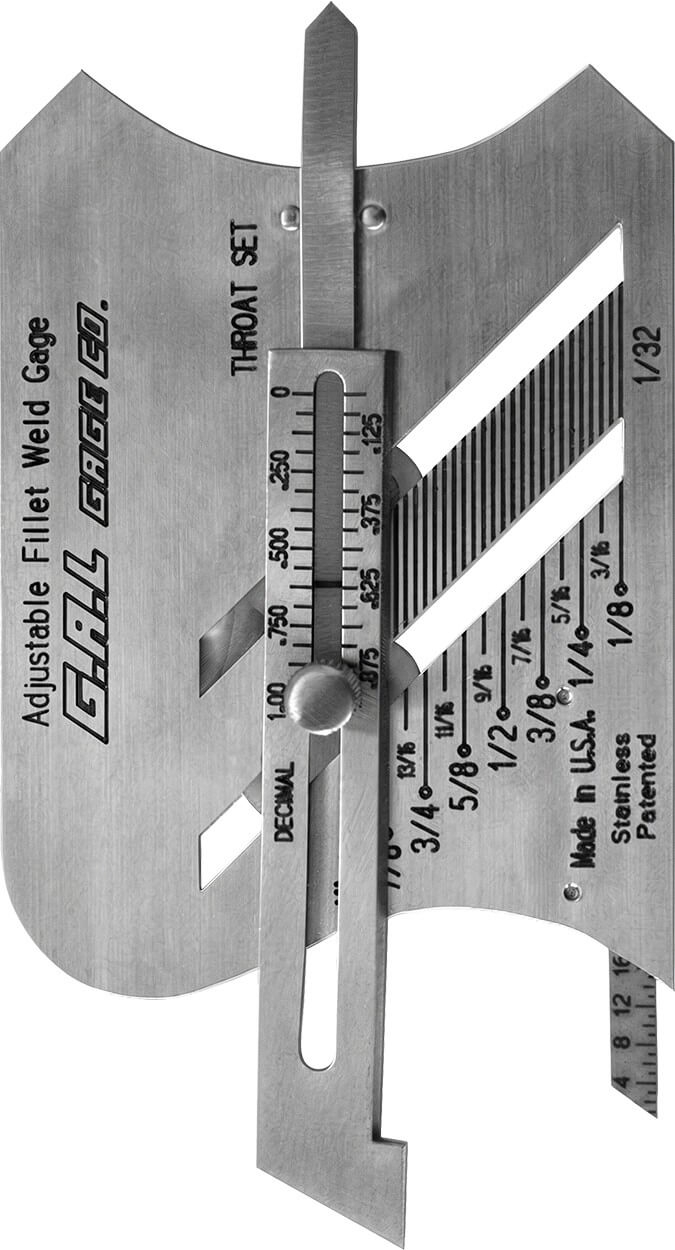 G.A.L. Gage Co. Cat # 3 Adjustable Fillet Weld Gauge GAL-3