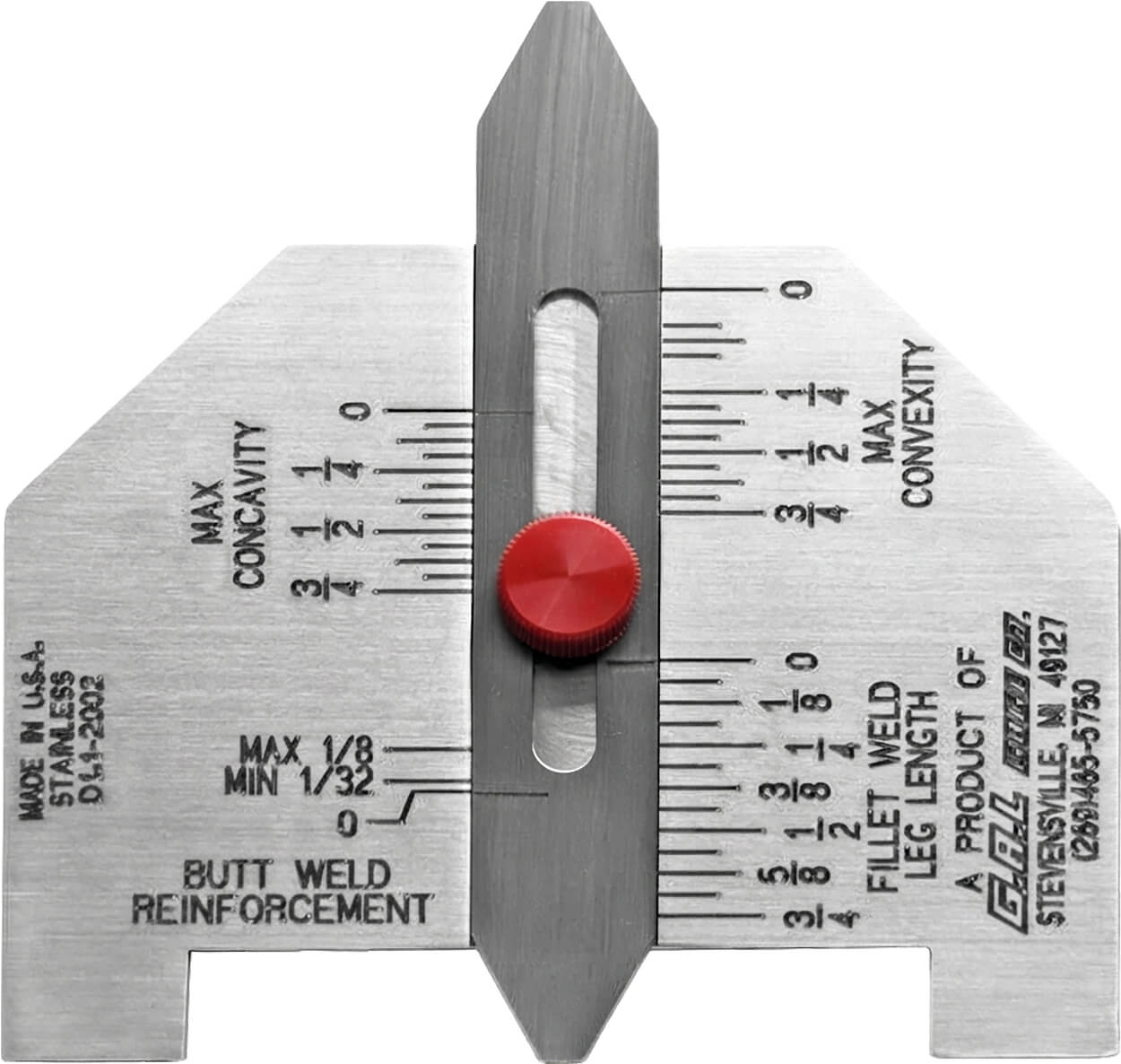 G.A.L. Gage Co. Cat # 6 Automatic Weld Size AWS Type Gauge GAL-6