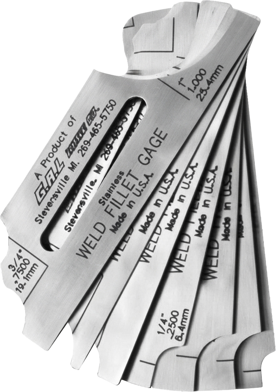 G.A.L. Gage Co. Cat # 8 Fillet Weld Gauge 7-Piece Sets GAL-8