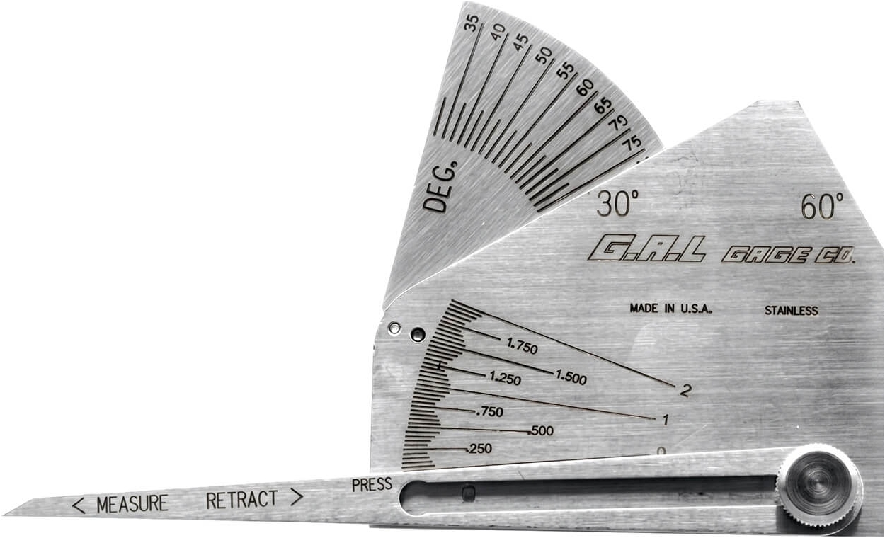 G.A.L. Gage Co. Cat # 9c Skew-T Fillet Weld Gauge with Calculator GAL-9c
