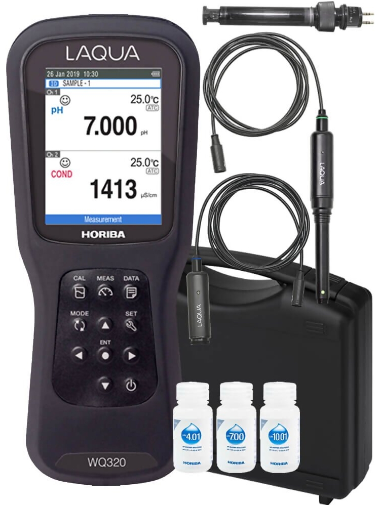 Horiba LAQUA WQ-320PD-K Handheld pH / ORP / Conductivity / Salinity / Resistivity / TDS / Ion / Dissolved Oxygen / Temperature Meter #5700043030