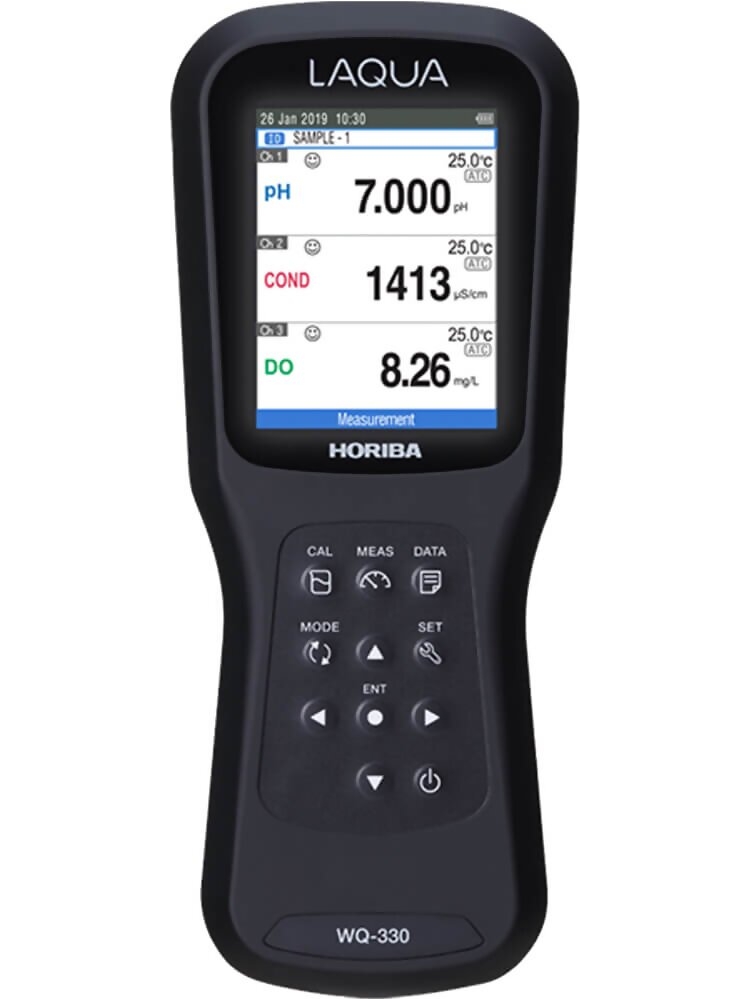 Horiba LAQUA WQ-330-K Handheld pH / ORP / Conductivity / Salinity / Resistivity / TDS / Ion / Dissolved Oxygen / Temperature Meter #3200832607