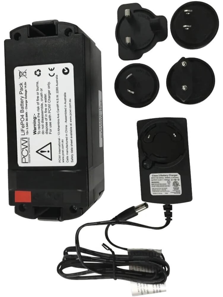 PCWI BATTLIFEPO4CH Battery and Charger for PCWI Holiday Detectors