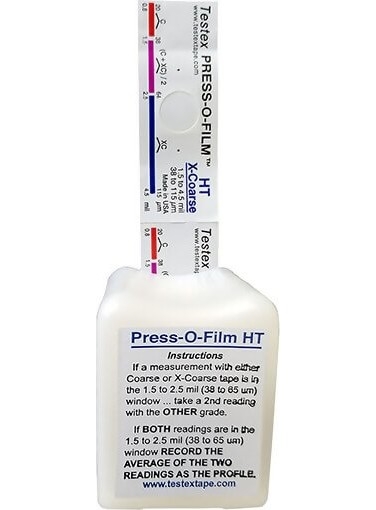 Testex X-Coarse Grade Press-O-Film Replica Tape 1.5 to 4.5 mils / 38 to 115 microns RTXC-A Testex X-Coarse Grade Press-O-Film Replica Tape 1.5 to 4.5 mils / 38 to 115 microns RTXC-A